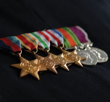 Bar of medals on pin to wear